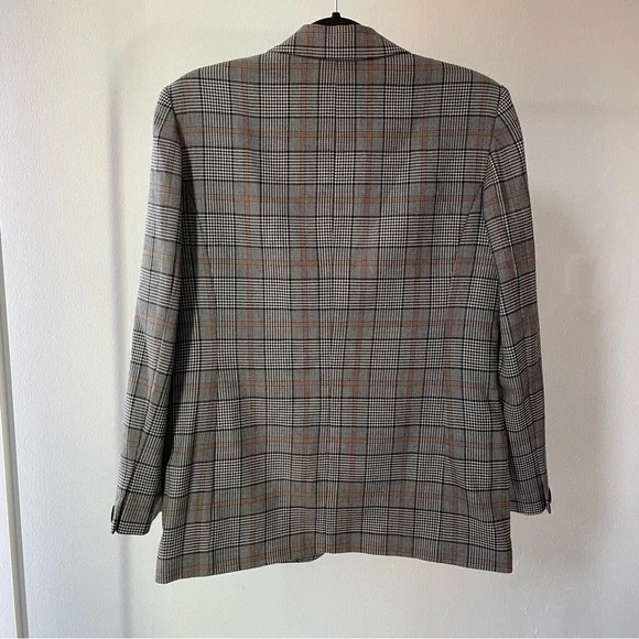 Vintage Pendleton herringbone plaid blazer and pleated skirt matching set - Picture 9 of 14